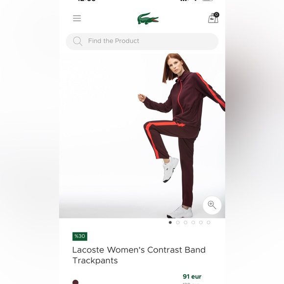 Lacoste contrast trackpants, size 32 - Picture 4 of 6